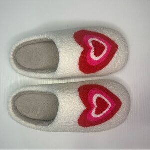 White Heart Slippers